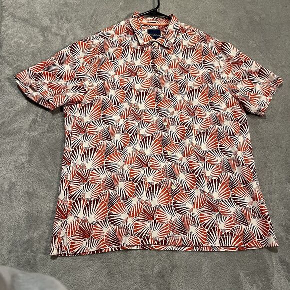 Tommy Bahama Button Down Shirt Mens XL Shell We Dance Scalloped Camp Silk - Picture 1 of 8